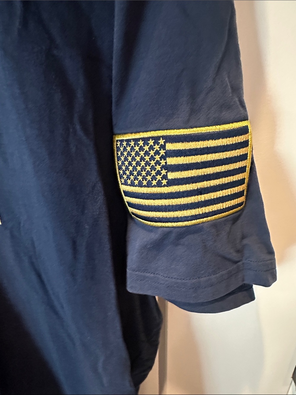 Under Armour Navy 'Home of the Brave' Graphic Tee with Yellow & Red Accents - Picture 3 of 4
